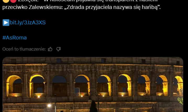 Fani Romy z TRANSPARENTEM obrażającym Zaldwskiego!